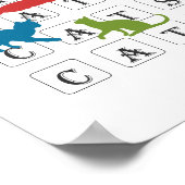 猫カラフル飼い猫・猫好き ポスター (角)