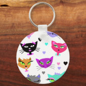 猫カラフル キーホルダー (正面)