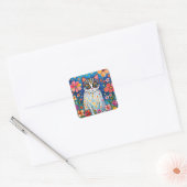 猫カラフル。 スクエアシール (封筒)