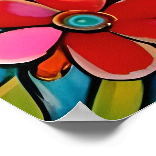 猫カラフル。 ポスター (角)