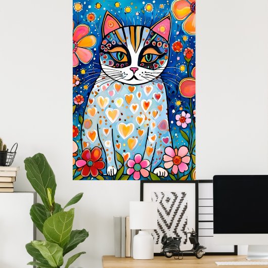 猫カラフル。 ポスター (ホームオフィス)