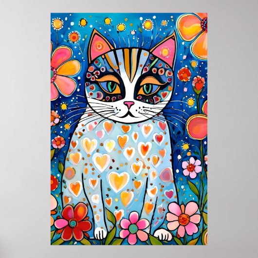 猫カラフル。 ポスター (正面)