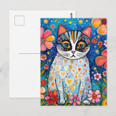 猫カラフル。 ポストカード (正面/裏面)