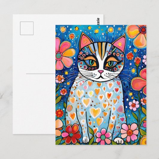 猫カラフル。 ポストカード (正面/裏面)