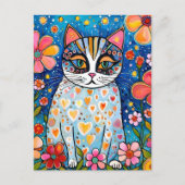 猫カラフル。 ポストカード (正面)