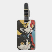 猫カラフル ラゲッジタグ (正面縦)