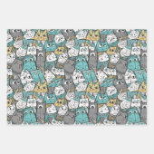 猫カラフル ラッピングペーパーシート (正面3)