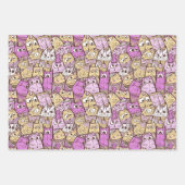 猫カラフル ラッピングペーパーシート (正面2)