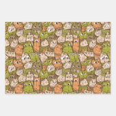 猫カラフル ラッピングペーパーシート (正面)