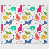 猫カラフル ラッピングペーパー (フラット)