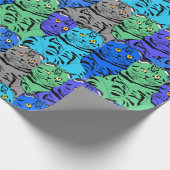 猫カラフル ラッピングペーパー (角)