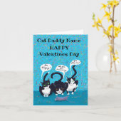猫カードでバレンタインデーを嬉しく思う カード (黄色い花)