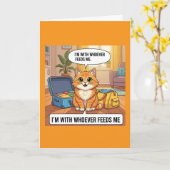 猫カードの離婚を恐れたホワイワイの私 カード (黄色い花)