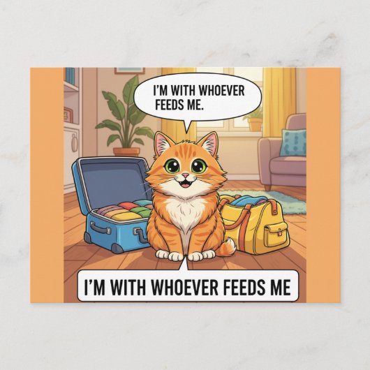 猫カードの離婚を恐れたホワイワイの私 ポストカード (正面)