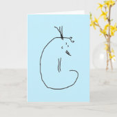 猫カードを座る カード (黄色い花)