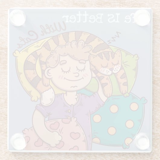 猫ガラスのコースターで暮らす方がいい ガラスコースター (裏面)