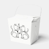 猫キスをするの結婚ブライダルシャワー白黒 フェイバーボックス (正面サイド)