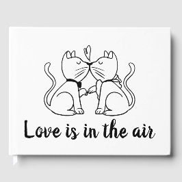 猫キスをする白黒結婚ブライダルシャワー ゲストブック