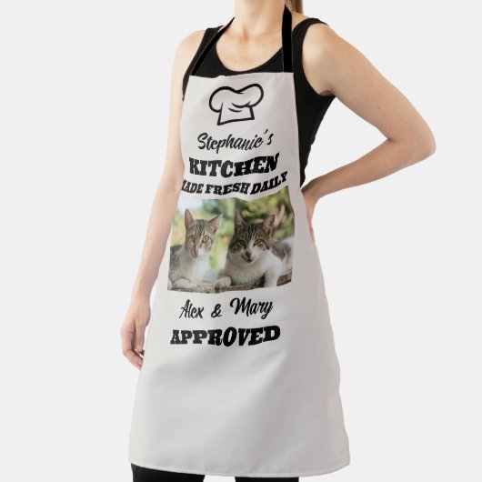 猫キッおもしろいチン生鮮日替え認定カスタム エプロン (インサイチュ)