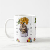 猫キットヤーン猫の採用マグ コーヒーマグカップ (左)