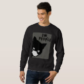 猫キャット顔マスクEw peopleキャット1 スウェットシャツ (正面フル)