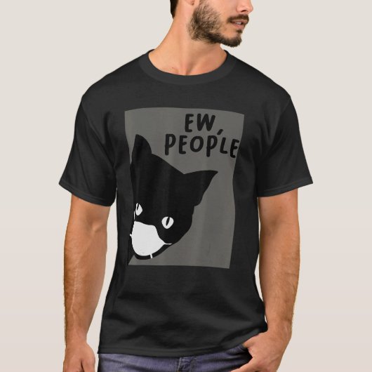 猫キャット顔マスクEw peopleキャット1 Tシャツ (正面)