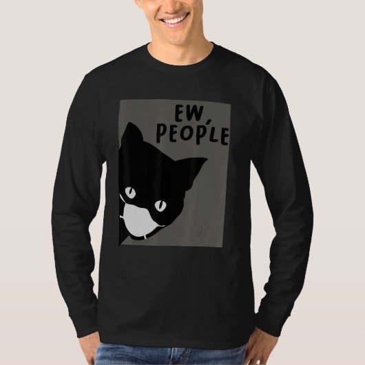 猫キャット顔マスクEw peopleキャット1 Tシャツ (正面)