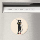 猫キャラクター掻き布 マグネット (インサイチュ (食洗機))