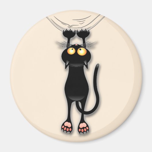 猫キャラクター掻き布 マグネット (正面)