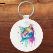 猫キーチカラフルェン キーホルダー (正面)