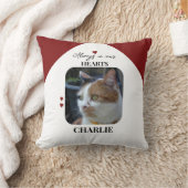 猫キープサケペット2枚の写真メモリアルバーガンディ クッション (ブランケット)