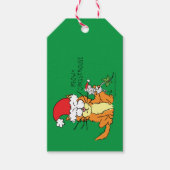 猫クリスマスおもしろいマンガかわいいネズミ ギフトタグ (正面)