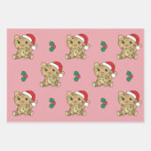 猫クリスマスウィンターアニマルズホリデーキャッツ ラッピングペーパーシート (正面3)
