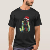 猫クリスマスカラフルLEDライトクリスマスデー Tシャツ (正面)