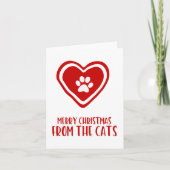 猫クリスマスカードが登場する可愛いメリークリスマス シーズンカード (正面)