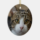 猫クリスマスキュート子猫フォトマイオウィクリスマス セラミックオーナメント (右)