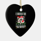 猫クリスマスシャツおもしろいクリスマス猫好きマッチング セラミックオーナメント (右)