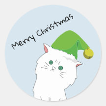 猫クリスマスステッカー