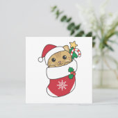 猫クリスマススノーウィンターアニマルキャッツホリデーカー シーズンカード (スタンド正面)