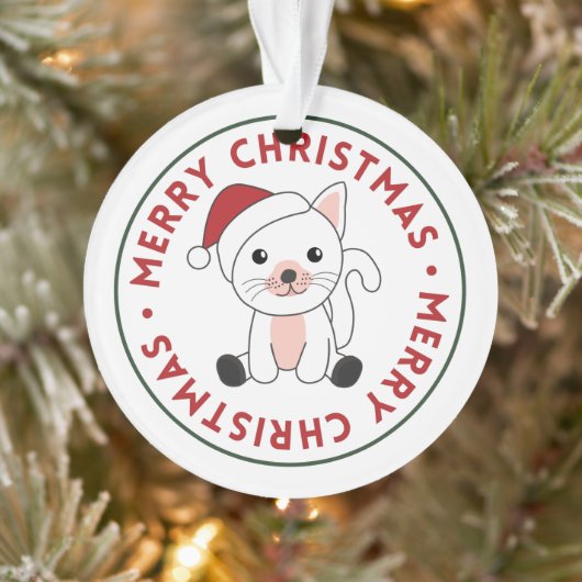 猫クリスマススノーウィンターアニマルズオーナメント オーナメント (ツリー)