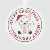 猫クリスマススノーウィンターアニマルズオーナメント オーナメント (正面)