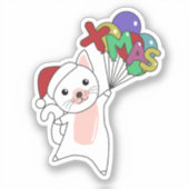 猫クリスマススノーウィンターアニマルズキャッツシール シール (正面)