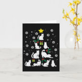 猫クリスマスツリーかわいい猫好きクリスマス冬の部屋 カード (黄色い花)