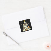 猫クリスマスツリーの贈り物、猫好きの装飾 スクエアシール (封筒)