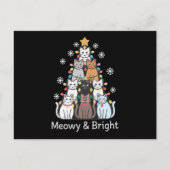 猫クリスマスツリームー明るい可愛いクリスマス ポストカード (正面)
