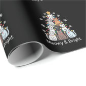 猫クリスマスツリームー明るい可愛いクリスマス ラッピングペーパー (ロールコーナー)