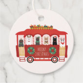 猫クリスマストロリーのクリスマス フェイバータグ (正面)