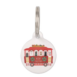 猫クリスマストロリーのクリスマス ペット　ネームタグ