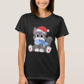 猫クリスマスフィッシュ Tシャツ (正面)