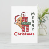 猫クリスマスプレゼント冬の動物の猫 シーズンカード (スタンド正面)